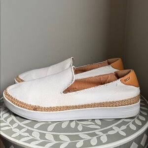 REEF Cushion Sunrise Slip On Shoes Size 10 Canvas Coastal